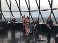 Live jazz and swing music for corporate event at The Gherkin, London