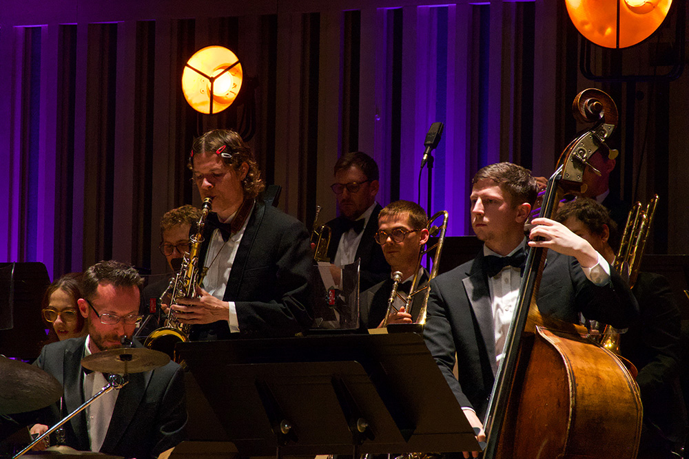 Chris Adsett performing with The Down for the Count Swing Orchestra